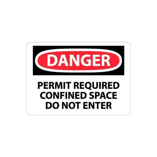 National Marker Co NMC OSHA Sign, Danger Permit Required Confined Space